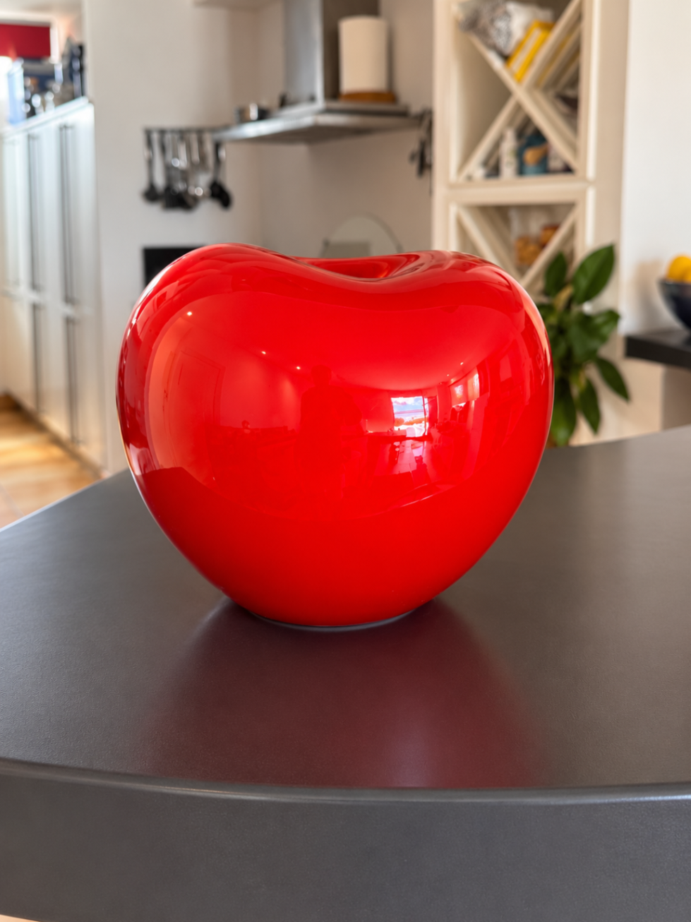 Large Red Glossy Cherry Decoration – Modern Design Object